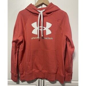 Under Armour Women’s Rival Fleece Hoodie Pink And White Size Large